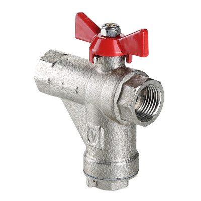 Кран шаровой VALTEC со встроенным прямым фильтром, рукоятка бабочка 1/2 ВВ Кран шаровой VALTEC со встроенным прямым фильтром, рукоятка бабочка 1/2 ВВ
