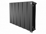 Биметаллический секционный радиатор отопления Royal Thermo Pianoforte Noir Sable 500 / 12 секций нижнее правое подключение