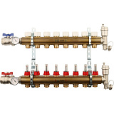 Коллектор Stout распределительный из латуни с расходомерами 1/3/4x8, SMB 0473 000008