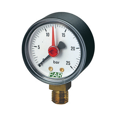 Манометр FAR 1/4 (радиальное соединение) , 0-25 бар, - 30-120 C, O 50 мм