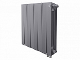 Биметаллический секционный радиатор отопления Royal Thermo Pianoforte Silver Satin 500 / 8 секций нижнее правое подключение