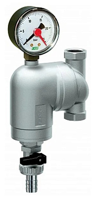 Фильтр для воды FAR 100мкм, с манометром, Max: 95 C, 25 бар. поворотный 3/4 ВР