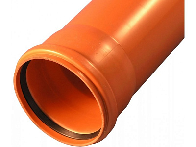 Труба для наружной канализации Valfex D200 с раструбом L=2 м (200x2000) рыжая
