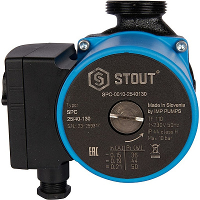 Циркуляционный насос Stout 25/40-130 мм Циркуляционный насос Stout 25/40-130 мм