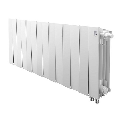 Биметаллический секционный радиатор отопления Royal Thermo PianoForte Bianco Traffico 300 / 14 секций нижнее правое подключение Биметаллический секционный радиатор отопления Royal Thermo PianoForte Bianco Traffico 300 / 14 секций нижнее правое подключение