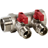 Коллектор VALTEC с отсекающими кранами, 3/4х2 вых. 1/2 нар.