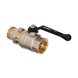 Кран шаровой HOOBS ORION с американкой НР/ВР 3/4 с алюминиевой ручкой-рычагом чёрного цвета