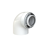 Отвод коаксиальный Cox Geelen 87 D=100/150 мм, CoxDENS PP/Alu