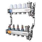 Коллекторная группа VALTEC НЕРЖ с регул. клап. и расх., 1х7 вых. Евроконус 3/4