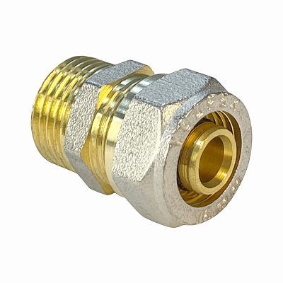 Соединитель Valfex для труб PE-RT/Al/PE-RT, обжимной с переходом на НР 16 x 1/2 дюйма Соединитель Valfex для труб PE-RT/Al/PE-RT, обжимной с переходом на НР 16 x 1/2 дюйма