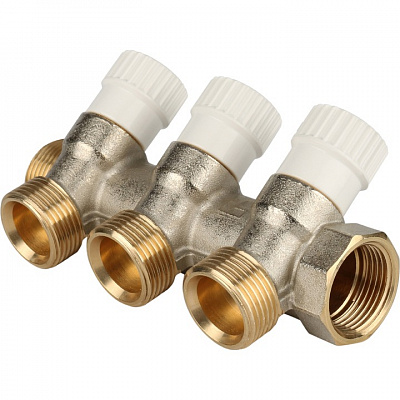 Коллектор Stout с регулировочными вентилями 3/4x3/4EK с 3 отводами, SMB 6851 343403 Коллектор Stout с регулировочными вентилями 3/4x3/4EK с 3 отводами, SMB 6851 343403
