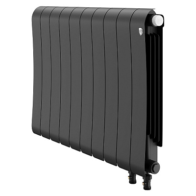 Биметаллический секционный радиатор отопления Royal Thermo Infinity 500 V Чёрный / 10 секций