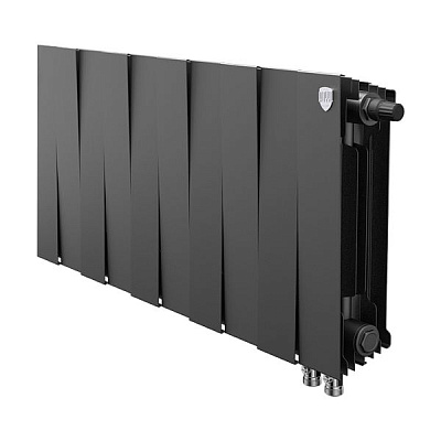 Биметаллический секционный радиатор отопления Royal Thermo PianoForte Noir Sable 300 / 10 секций нижнее правое подключение Биметаллический секционный радиатор отопления Royal Thermo PianoForte Noir Sable 300 / 10 секций нижнее правое подключение
