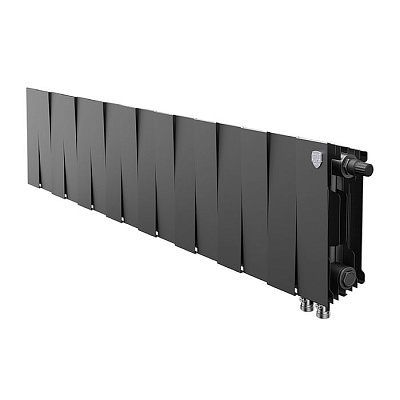 Биметаллический секционный радиатор отопления Royal Thermo PianoForte Noir Sable 200 / 16 секций нижнее правое подключение Биметаллический секционный радиатор отопления Royal Thermo PianoForte Noir Sable 200 / 16 секций нижнее правое подключение