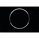 Кнопка смыва Geberit Sigma 10 одинарный смыв, олеофобная, чёрный мат./хром глянц. 115.758.14.5