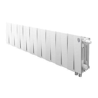 Биметаллический секционный радиатор отопления Royal Thermo PianoForte Bianco Traffico 200 / 18 секций нижнее правое подключение Биметаллический секционный радиатор отопления Royal Thermo PianoForte Bianco Traffico 200 / 18 секций нижнее правое подключение