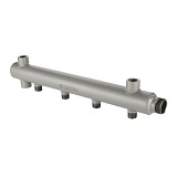 Этажный коллектор VALTEC из стали (труба ДУ-40), с межосевым расстоянием выходов 100мм, 1 х 8 выходов 1/2 НР