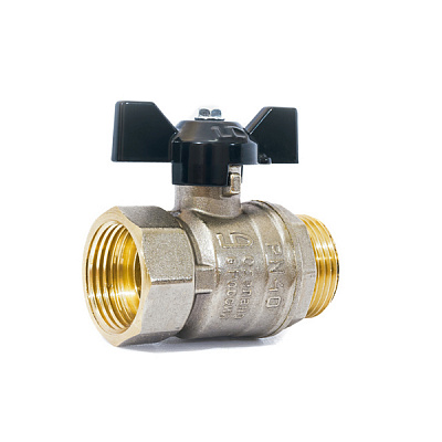 Кран шаровой LD 47.25.B-Н.Б, внутренняя-наружная резьба, 1, бабочка