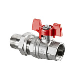 Кран шаровой Oventrop Optibal DN 15, с американкой, НР-ВР, рукоятка бабочка