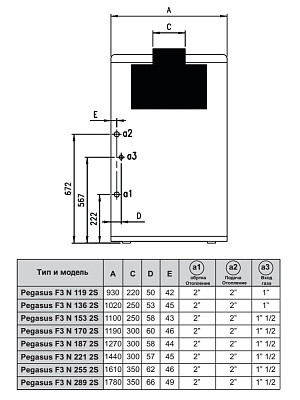 Напольный газовый котел отопления Ferroli PEGASUS F3 N 119 2S