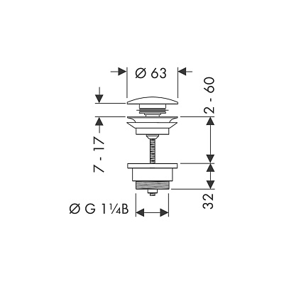 Донный клапан Hansgrohe Push-open 50100000