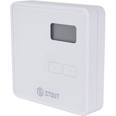 Комнатный терморегулятор Stout ST-294v1, проводной, двухпозиционный, белый (STE-0101-029411)