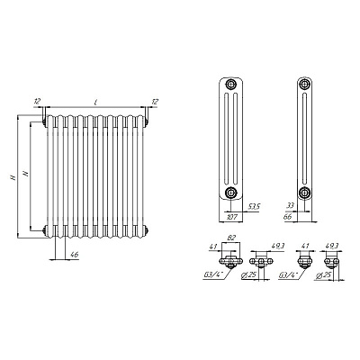 Стальной трубчатый радиатор отопления Rifar TUBOG TUB 2087