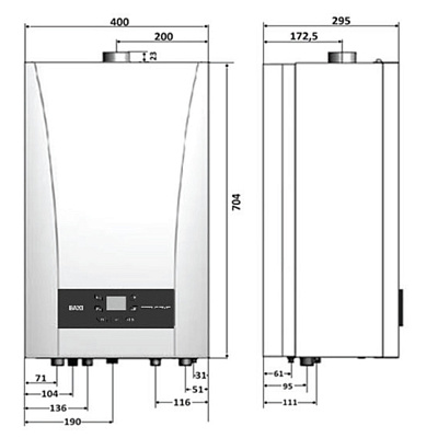 Настенный газовый двухконтурный котел отопления Baxi ECO Nova 24F (100023939)