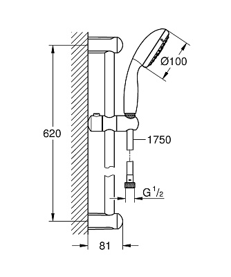 Душевой гарнитур Grohe New Tempesta 100 27644001