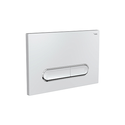 Панель смыва РЕХАУ NOVA ELLIPSE 002 овальные клавиши, пластик, белый, глянец, контур клавиш хром, глянец (19102401001)