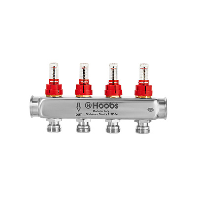 Коллектор HOOBS , с расходомерами, 1 х 3/4 -12 вых .