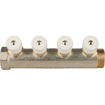 Коллектор Stout с регулировочными вентилями 1x3/4EK с 4 отводами, SMB 6851 013404