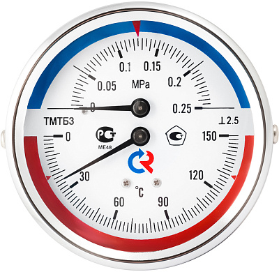 Термоманометр Росма ТМТБ-31T Dy 80 с задним подключением 1/2, 10 бар 0-150*